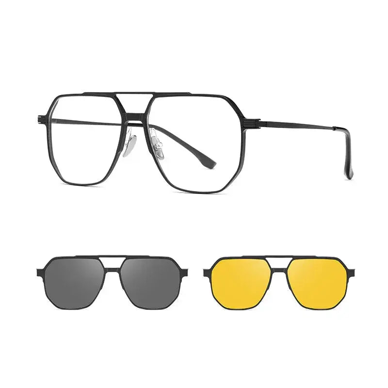 Magnetic Clip-On Polarized Aviator Sunglasses Foreland Eyewear
