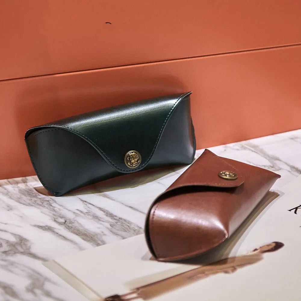 Vintage Handmade Soft Leather Case Foreland Eyewear