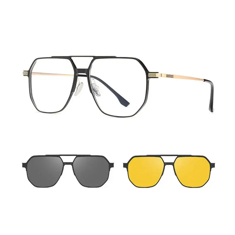 Magnetic Clip-On Polarized Aviator Sunglasses Foreland Eyewear