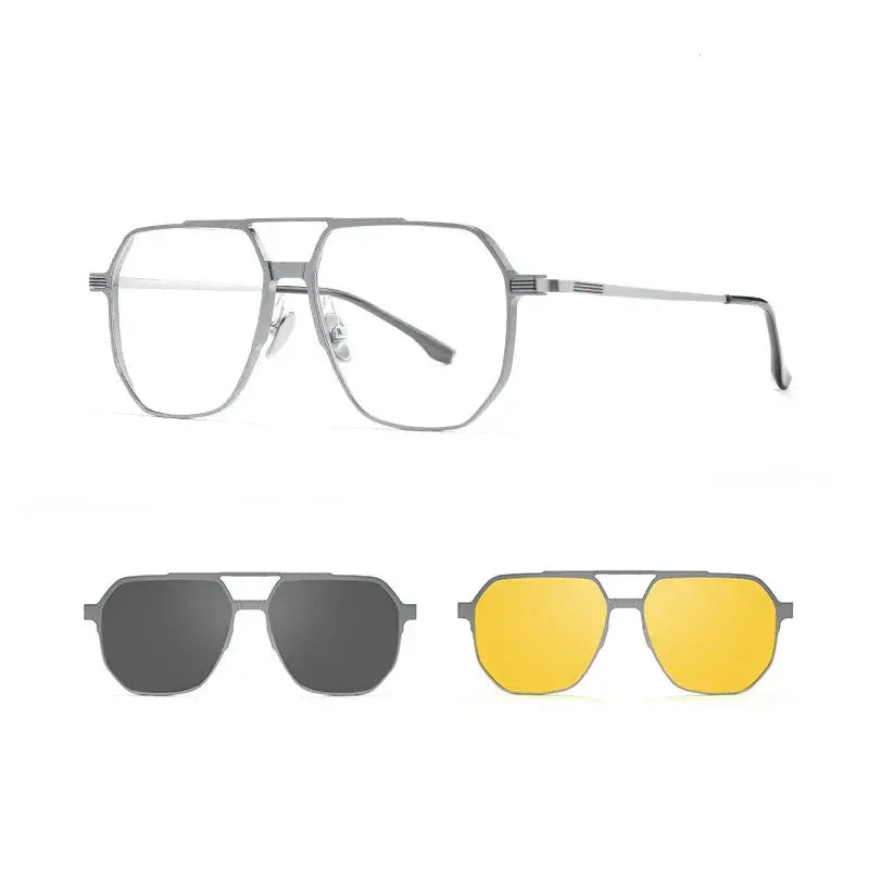 Magnetic Clip-On Polarized Aviator Sunglasses Foreland Eyewear